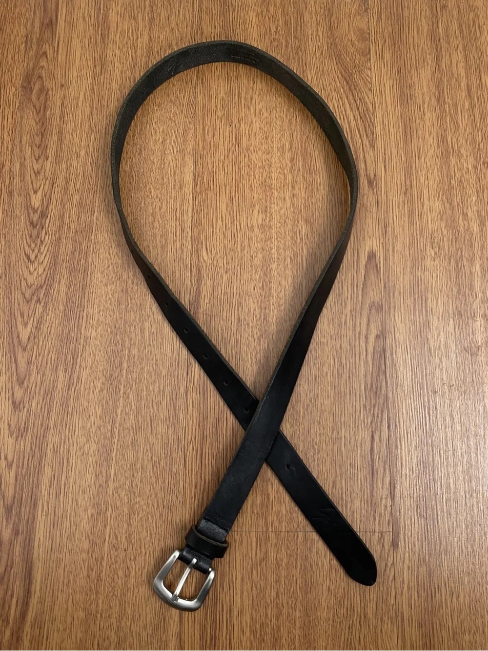 ♠️5/$25♠️Women's Classic Black Leather Belt with Chunky Silver Buckle